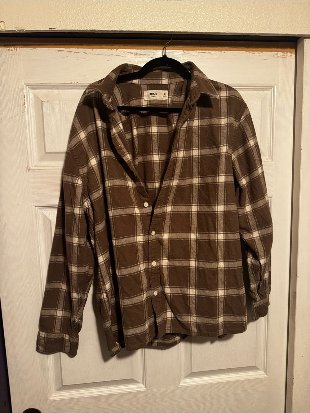 Men's Brown Plaid Button-Up Shirt - Casual Flannel
